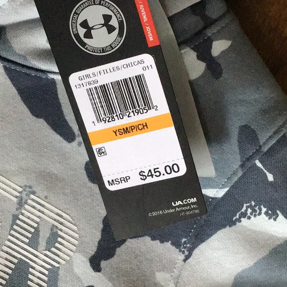 NWT!  Under Armour girls hoodie, size small - Picture 6 of 7